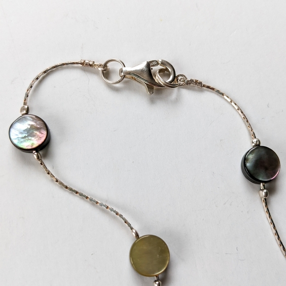 Iridescent Bead And Silver Necklace And Earrings Set - Picture 6 of 6